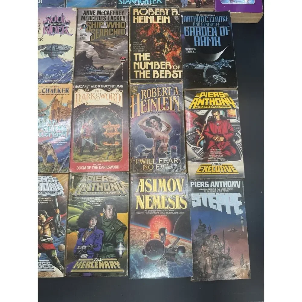 Lot Of 21 Vintage Sci-fi & Fantasy Books McCaffrey Chalker Lee Clarke & More